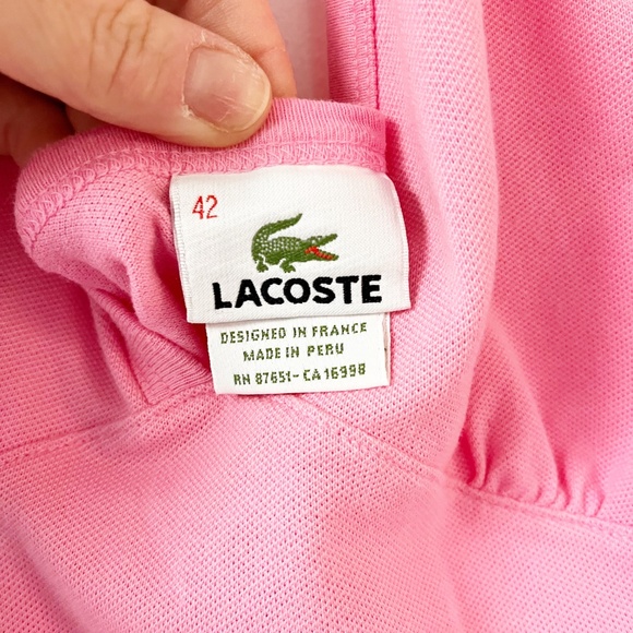 Lacoste Women's Pink Halter Babydoll Dress V Neck Y2K Preppy - Picture 6 of 7